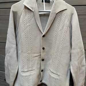 Wool Button-Up Cardigan Blazer M